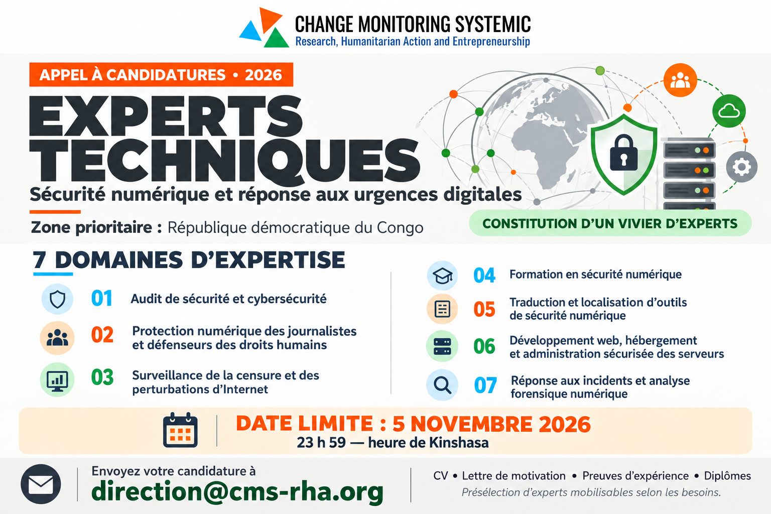 AVIS DE RECRUTEMENT D’EXPERTS TECHNIQUES